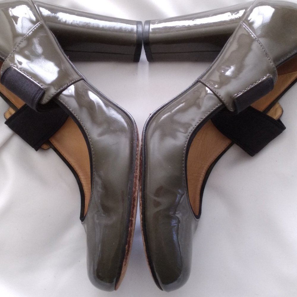 Cole Haan Mary Jane Pump Grey Patent Leather 9 US